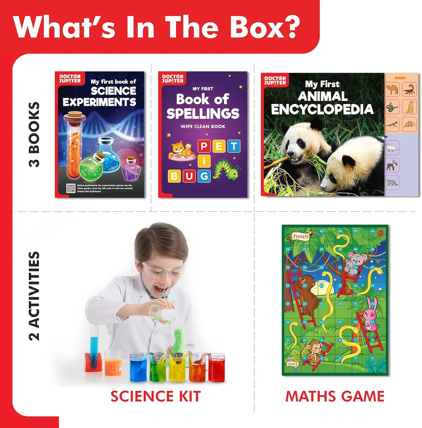 Doctor Jupiter Little Genius Kit for Boys & Girls 4-6 Year Olds | Educational Toys for 4-5-6 | Learning Toys for Toddlers | Preschool Learning Activities | STEM Toys | Science Experiments