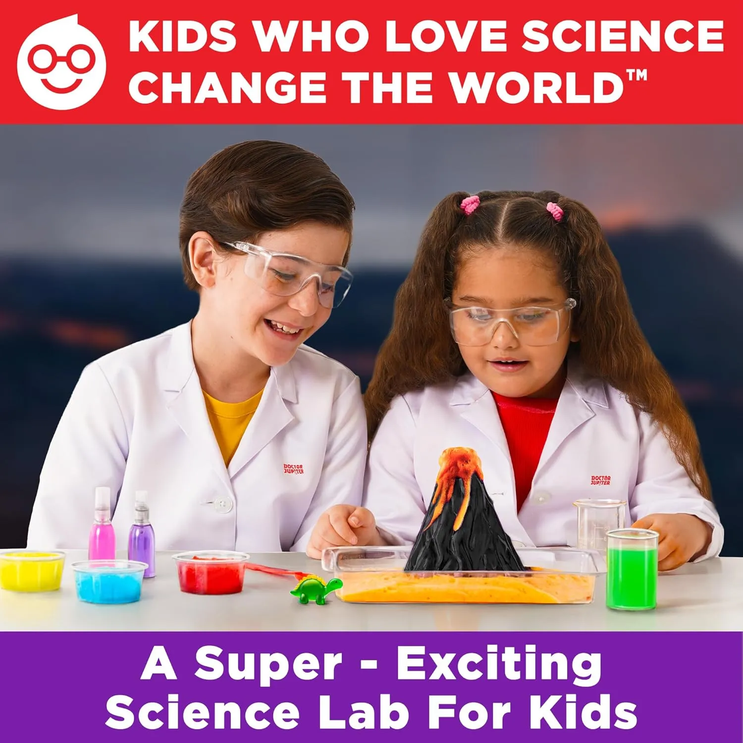 Doctor Jupiter STEM Science Kit - 100  Experiments| Birthday Gift Ideas, Toys for Boys & Girls Ages 7-8-9-10-11-12 Year Old| Volcano Kit, Crystal Growing for Kids - Amazon Exclusive