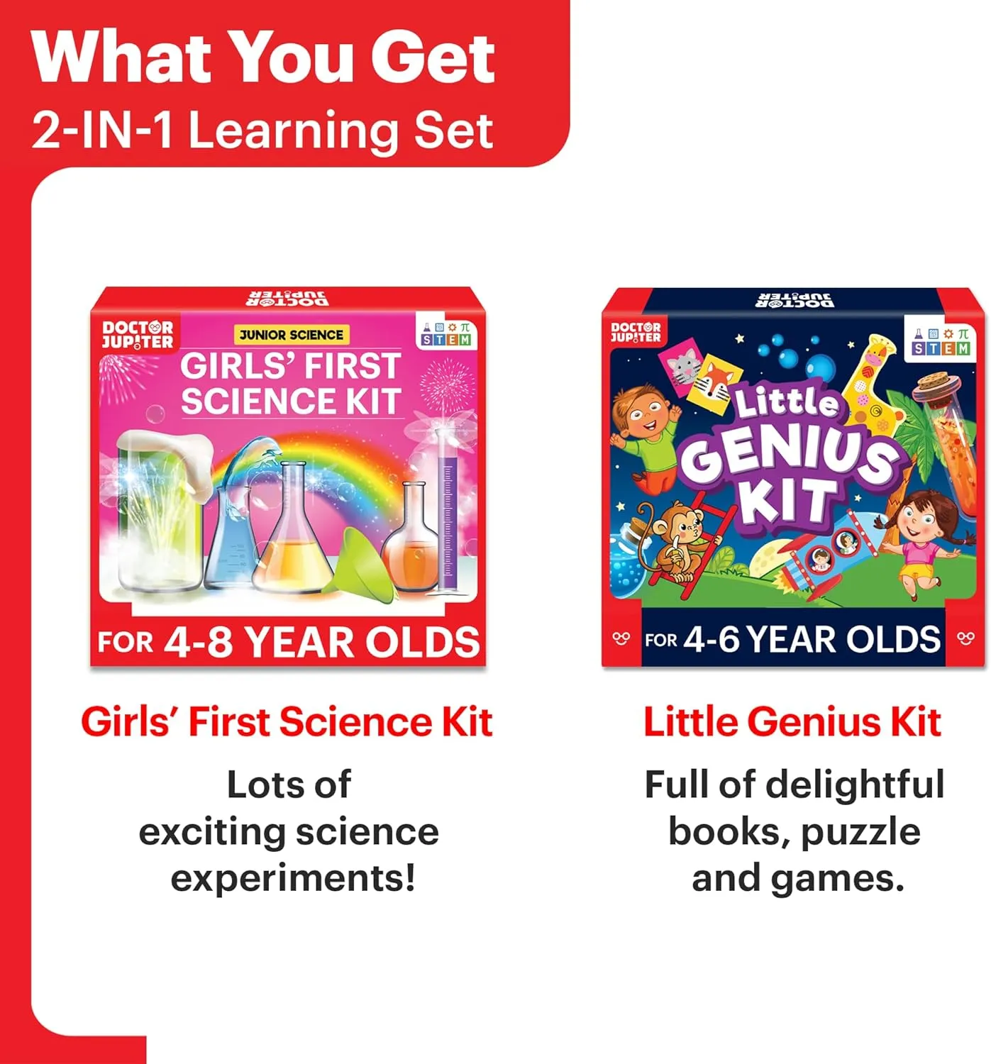 Doctor Jupiter Ultimate Gift Set for Girls| Set of Girl’s First Science Kit, Little Genius Kit for 4-6 Year Olds| Girl Birthday Gifts| STEM Learning & Education Toys for Kids Ages 4,5,6