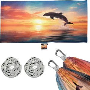 Dolphin Camping Hammock, Single Portable Hammocks with Tree Straps & Attached Carry Bag, 330Lbs Capacity Perfect for Outside Indoor Hiking Beach Backpack Travel