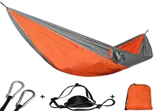 Double Hammock - Lightweight Parachute Portable Hammocks for Outdoor, Hiking, Travel, Backpacking, Beach, Yard.