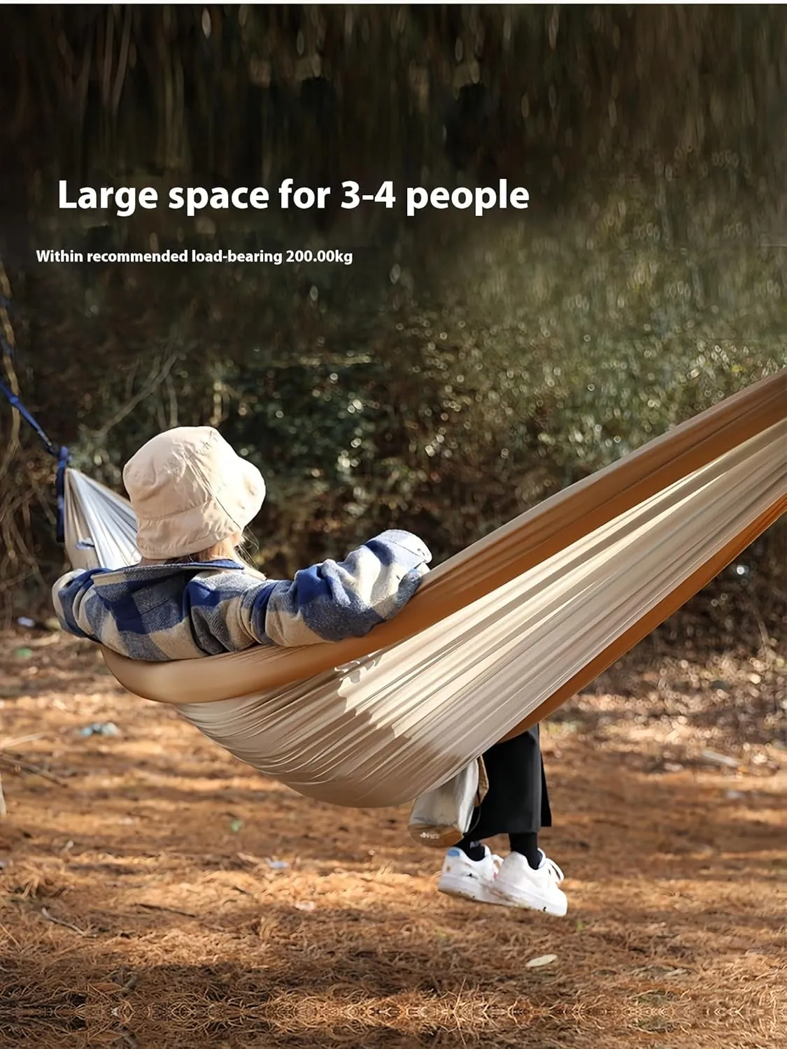 Double Inflatable Hammock, Neck Protection Design, can Prevent Rollover, 106 * 55 inches (Dark Green)