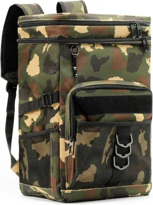 Double Sections Backpack Cooler Insulated Leak Proof Cooler Bag for Men Women,Tactical Large Capacity Cooler Bag, Lunch Backpack Bag for Beach Hiking Camping Picnics Work