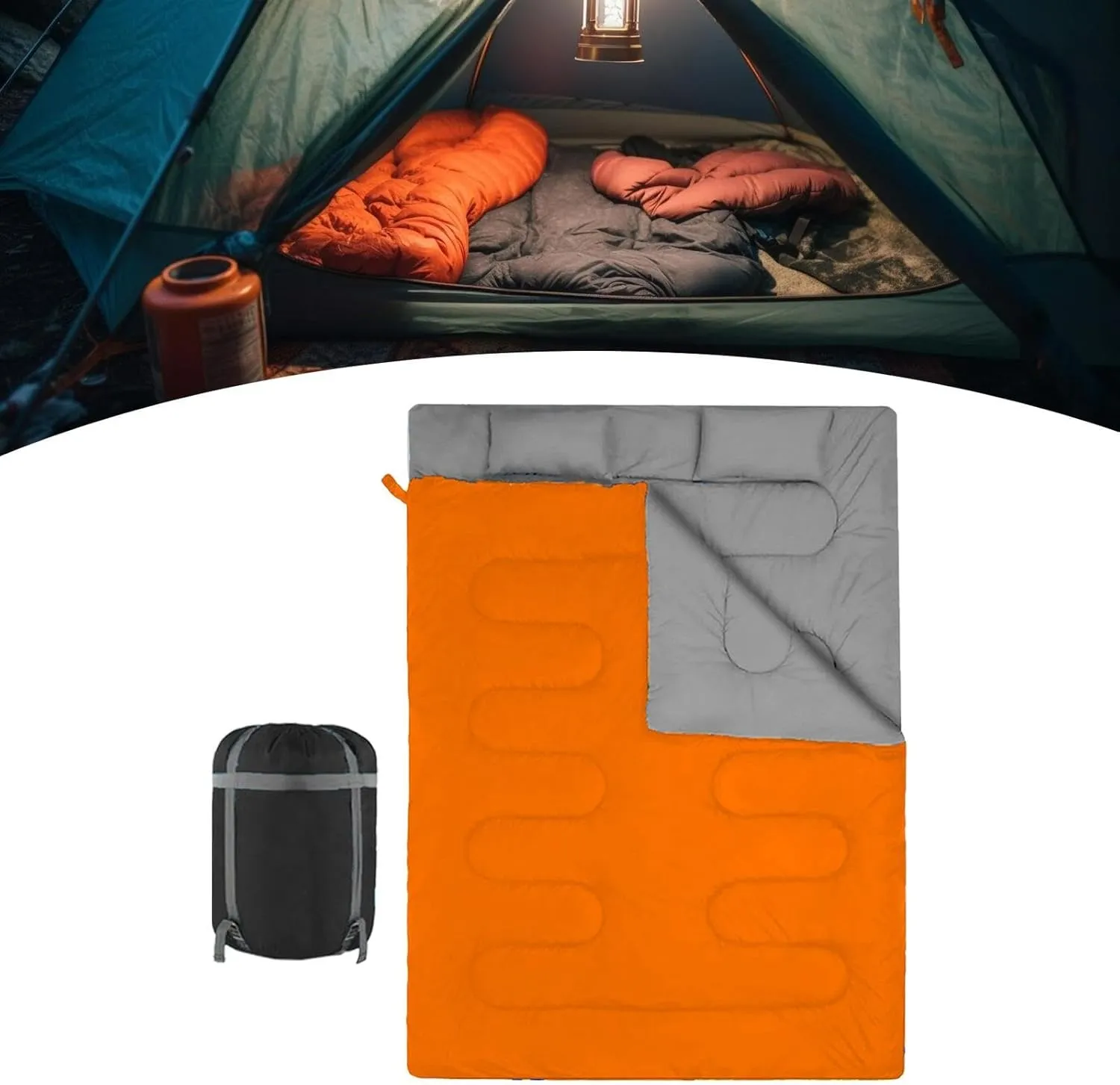 Double Sleeping Bag Equipment 2 Person Cover Detachable Versatile Backpacking Quilt Warm Camping Sleep Bag for Mountaineering