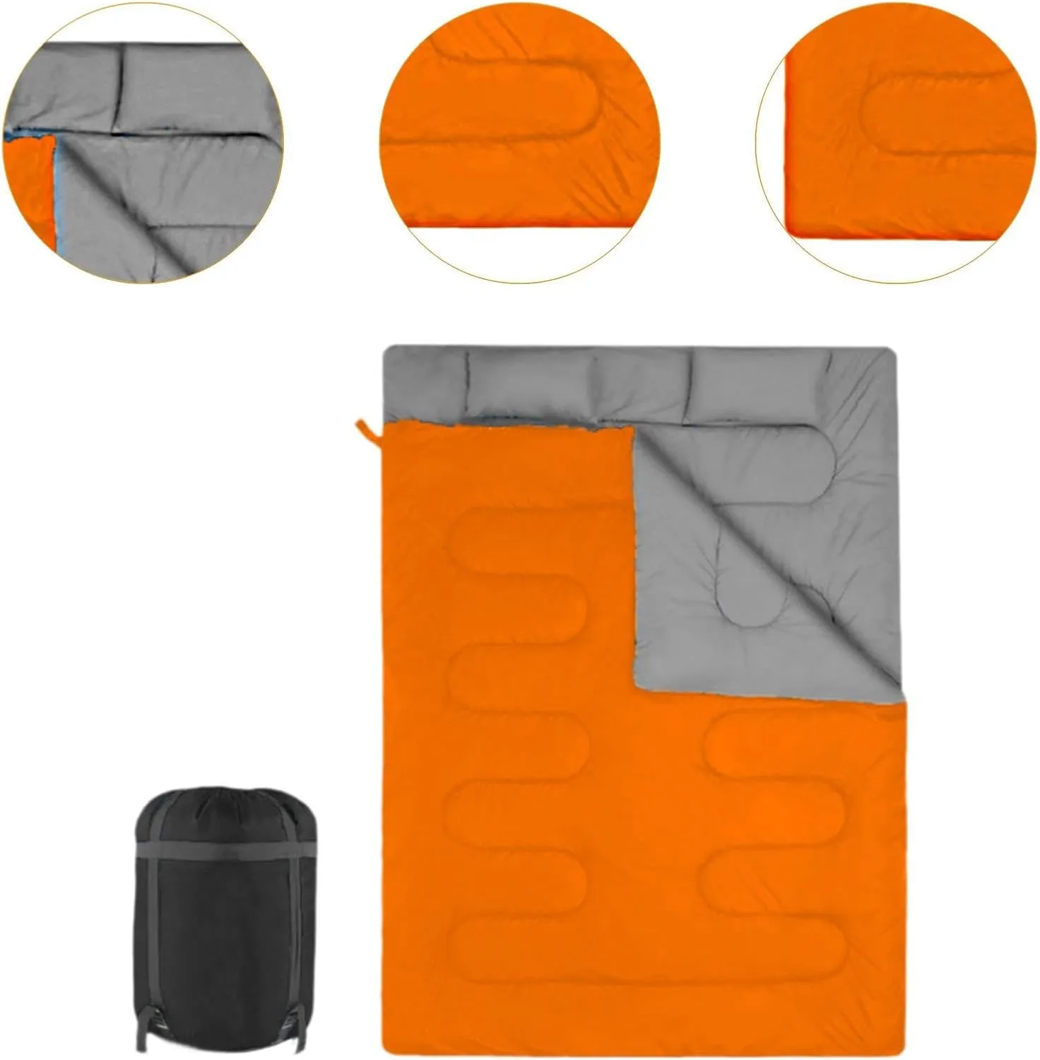 Double Sleeping Bag Equipment 2 Person Cover Detachable Versatile Backpacking Quilt Warm Camping Sleep Bag for Mountaineering