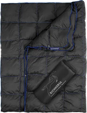 Down Camping Blanket - Packable Backpacking Quilt, Lightweight, Portable, Warm Puffy Camp Blanket, Down Quilt, Water-Resistant, Comfort