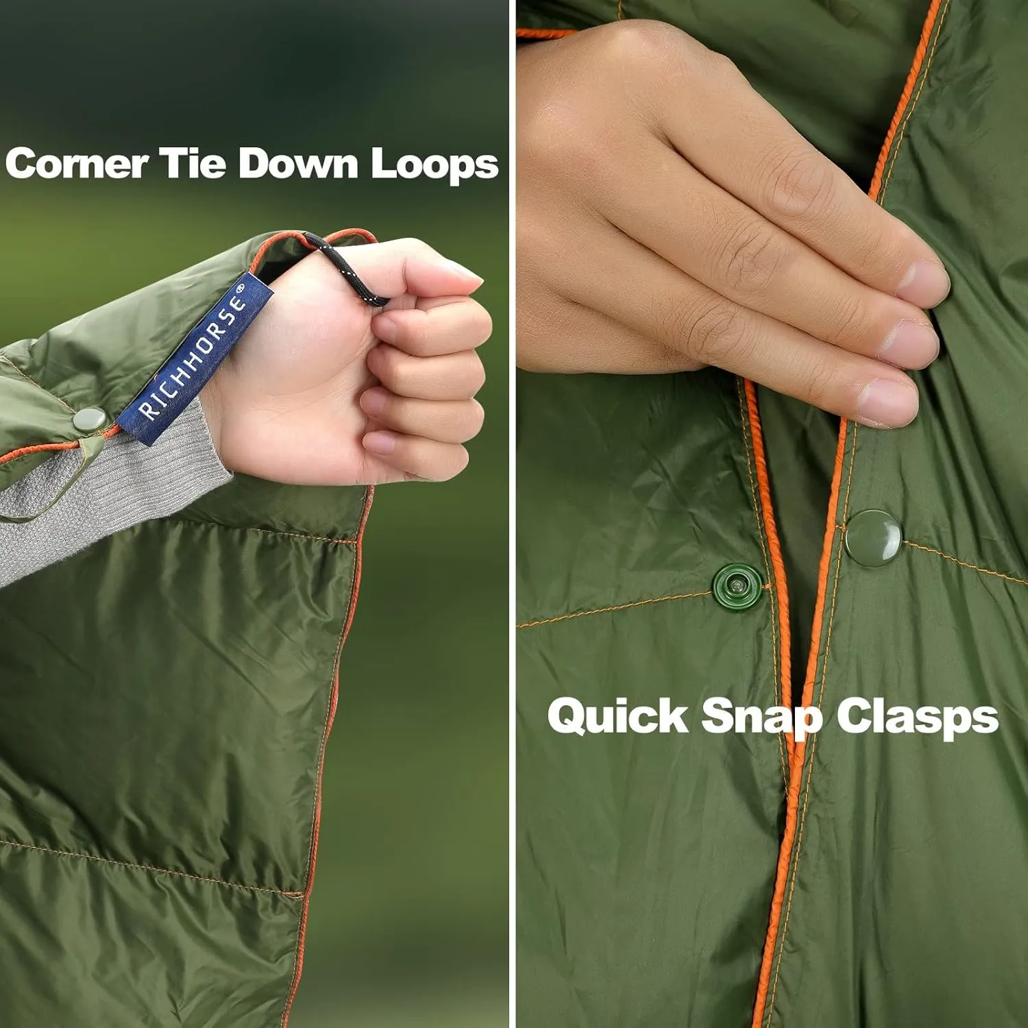 Down Camping Blanket - Packable Backpacking Quilt, Lightweight, Portable, Warm Puffy Camp Blanket, Down Quilt, Water-Resistant, Comfort