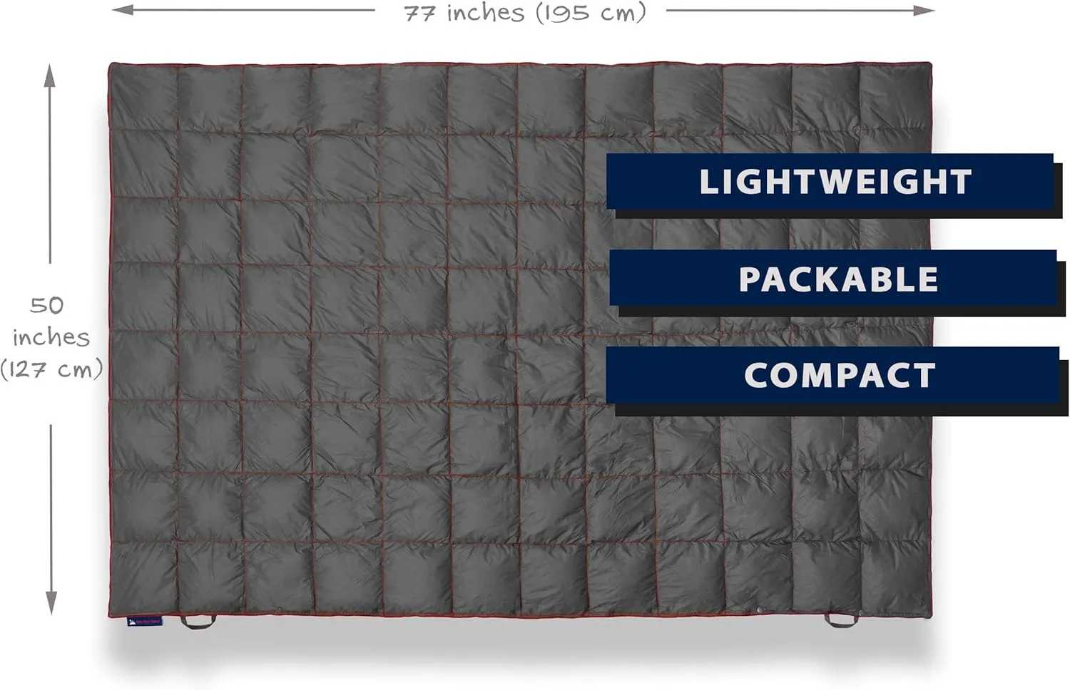 Down Camping Blanket - Puffy, Packable, Lightweight and Warm | Ideal for Outdoors, Travel, Stadium, Festivals, Beach, Hammock | 650 Fill Power Water-Resistant Backpacking Quilt