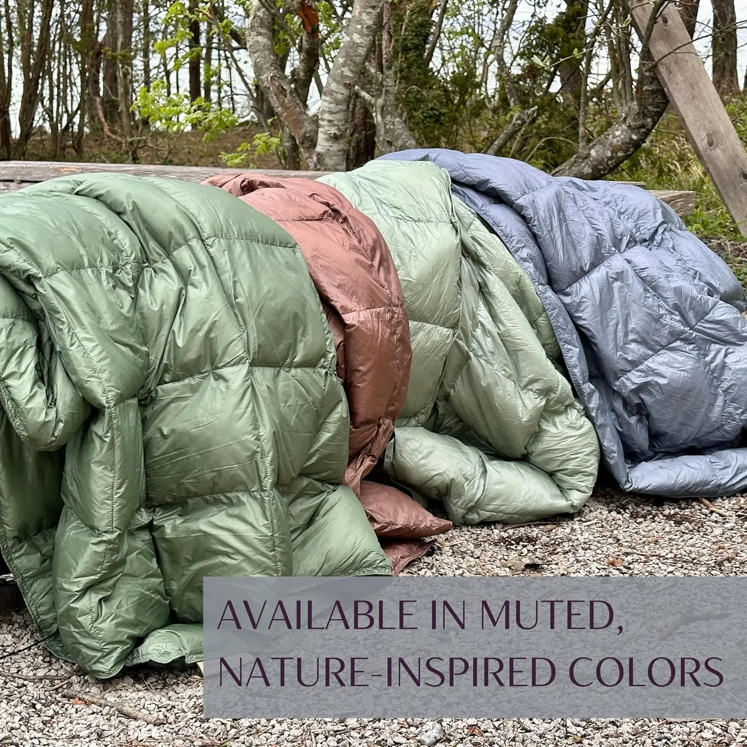 Down Camping Blanket with Footbox - Packable Warm Puffy Lightweight Camp Quilt - Water Resistant for Backpacking Hiking Travel – Compact Outdoor Throw Sleeping Blanket with Bag - 52x77