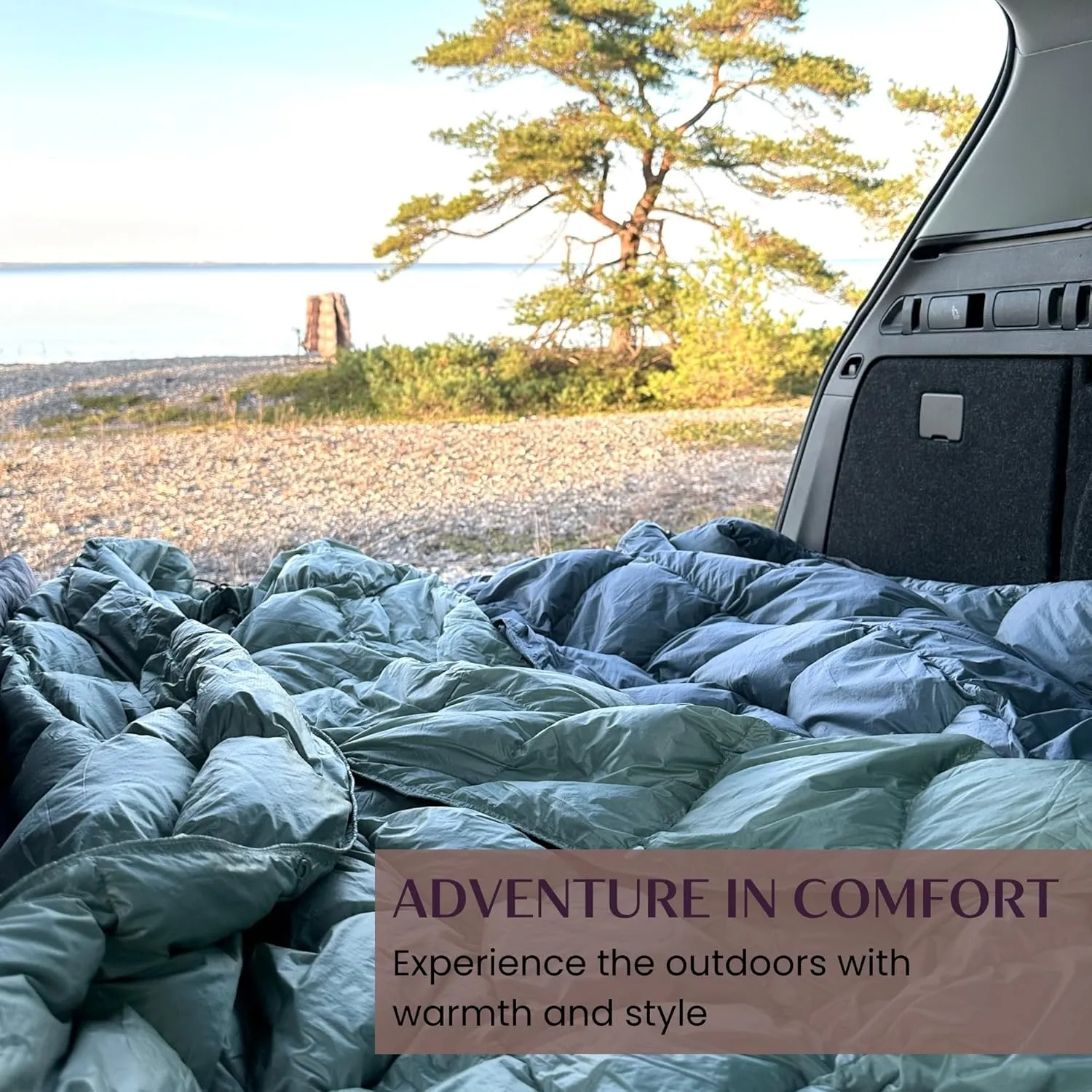 Down Camping Blanket with Footbox - Packable Warm Puffy Lightweight Camp Quilt - Water Resistant for Backpacking Hiking Travel – Compact Outdoor Throw Sleeping Blanket with Bag - 52x77