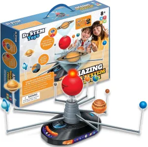Dr. STEM Toys Solar System Projector Kit - Motorized Planet Model Set for Kids Ages 8-12 | Complete Educational Science Toy with 50  Pieces | Home & Classroom Use
