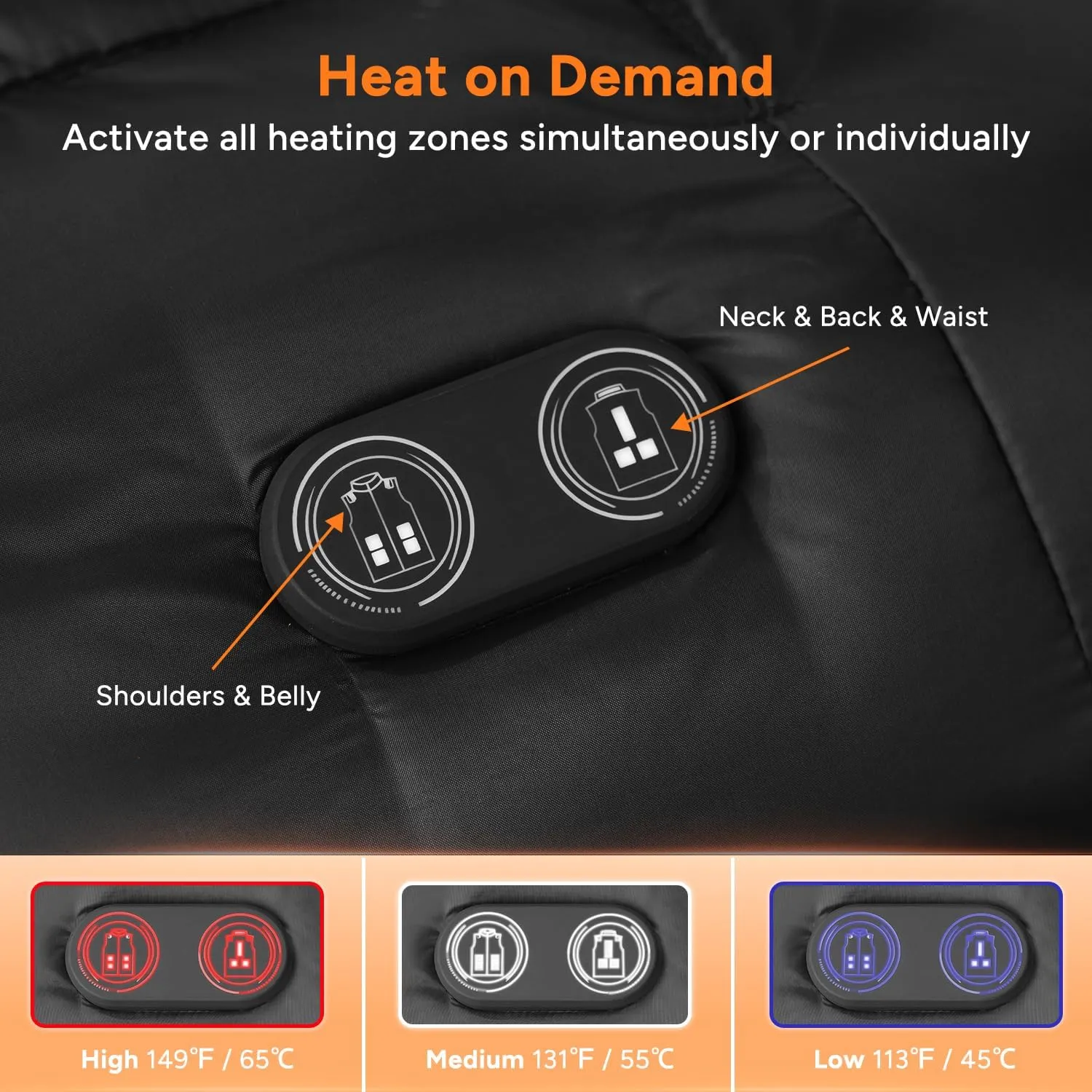 DR.PREPARE Heated Vest, Electric Heated Jacket for Men Women, Winter Heated Clothing with Heating Zones & 3 Heat Levels