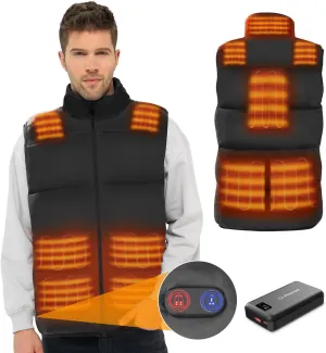 DR.PREPARE Heated Vest, Electric Heated Jacket for Men Women, Winter Heated Clothing with Heating Zones & 3 Heat Levels