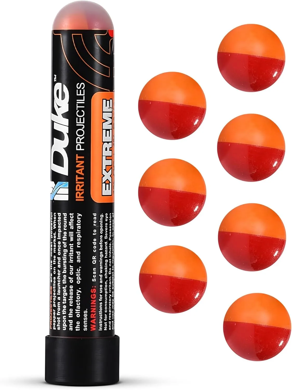 Duke Extreme Non-Lethal 68 Caliber Projectiles OC Spray Balls, Pepper Spray Self Defense Balls, Pepper Spray Balls, 68 Caliber Self Defense Balls, Non Lethal Ammo (1% OC 4% PAVA - 7 Count)