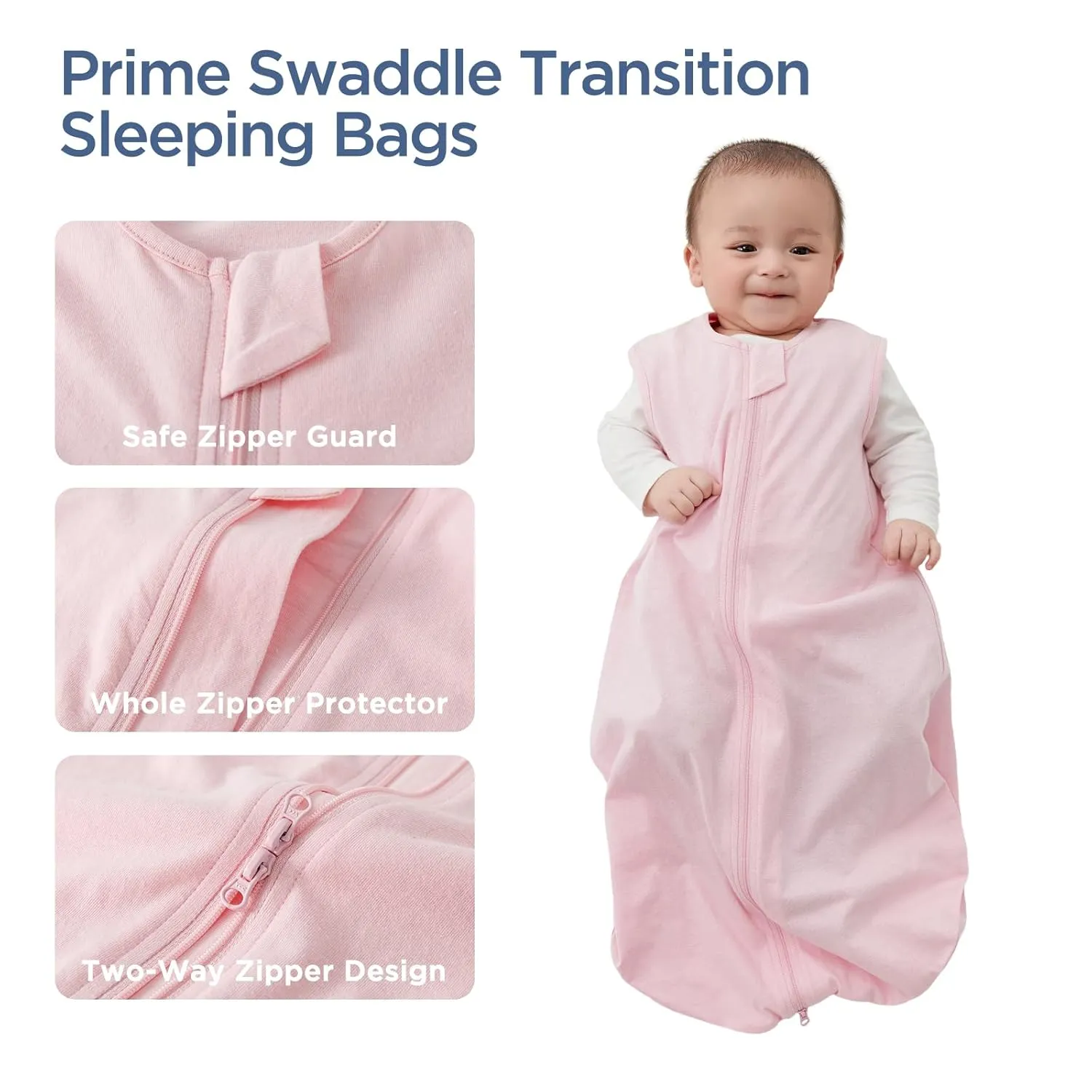 Duomiaomiao 3 Pack Baby Sleep Sack 100% Organic Cotton Lightweight Breathable Comfy Toddler Sleeping Sack (0.5tog Flowers, Medium)
