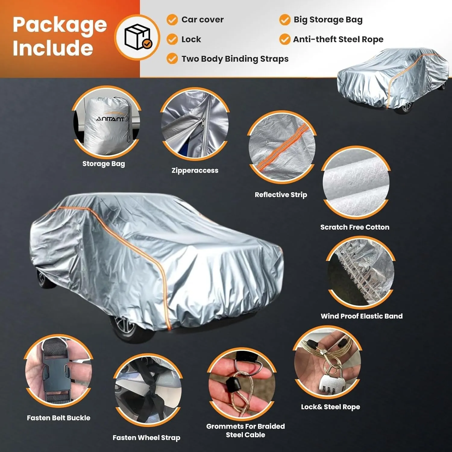 Durability Truck Cover Waterproof All Weather Small Pickup Cover Four Seasons Protection Blanket for Truck Under 213"