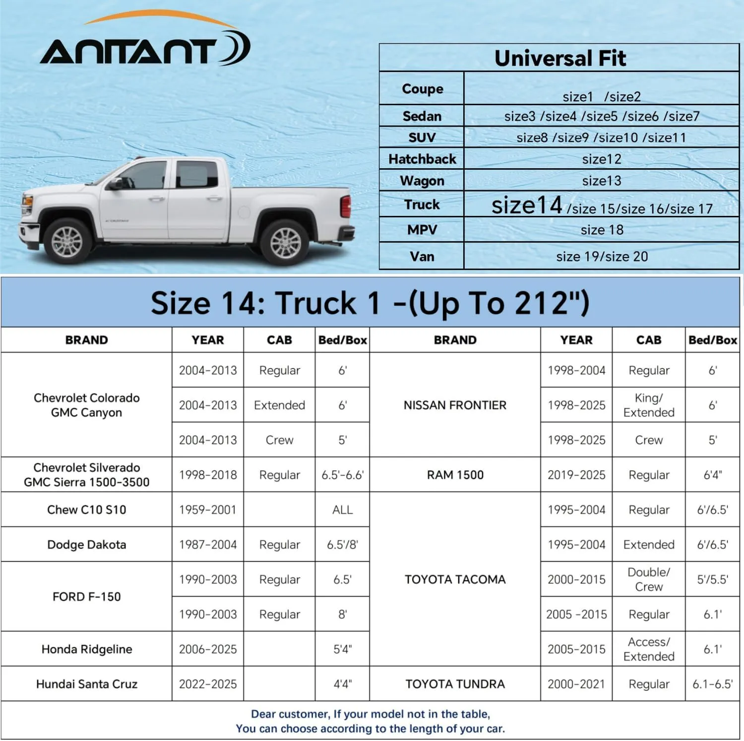 Durability Truck Cover Waterproof All Weather Small Pickup Cover Four Seasons Protection Blanket for Truck Under 213"