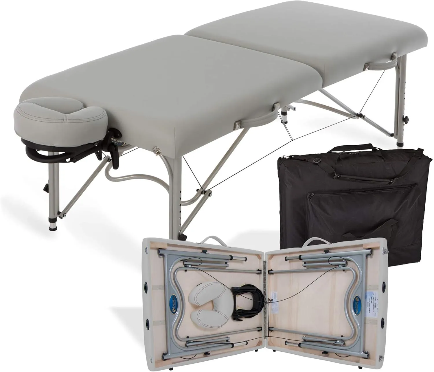 EARTHLITE Portable Massage Table LUNA - Ultra-Lightweight, Patented Aluminum Reiki Frame incl. Flex-Rest Face Cradle & Carry Case (29lb)