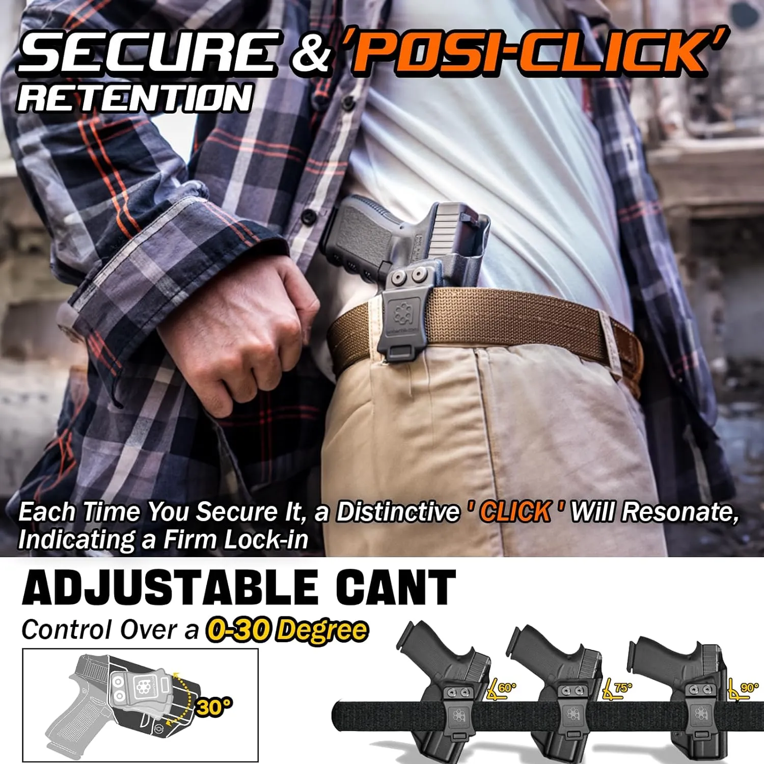 EC9S Holster LC9S Holster IWB Kydex for Ruger EC9S / LC9S / LC9 / LC380 Pistol – Inside Waistband Concealed Carry – Adjustable Cant & 'Posi-Click' Retention – No Wear - No Jitter - Made in USA
