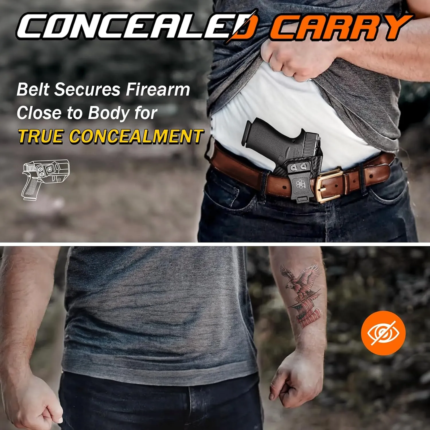 EC9S Holster LC9S Holster IWB Kydex for Ruger EC9S / LC9S / LC9 / LC380 Pistol – Inside Waistband Concealed Carry – Adjustable Cant & 'Posi-Click' Retention – No Wear - No Jitter - Made in USA