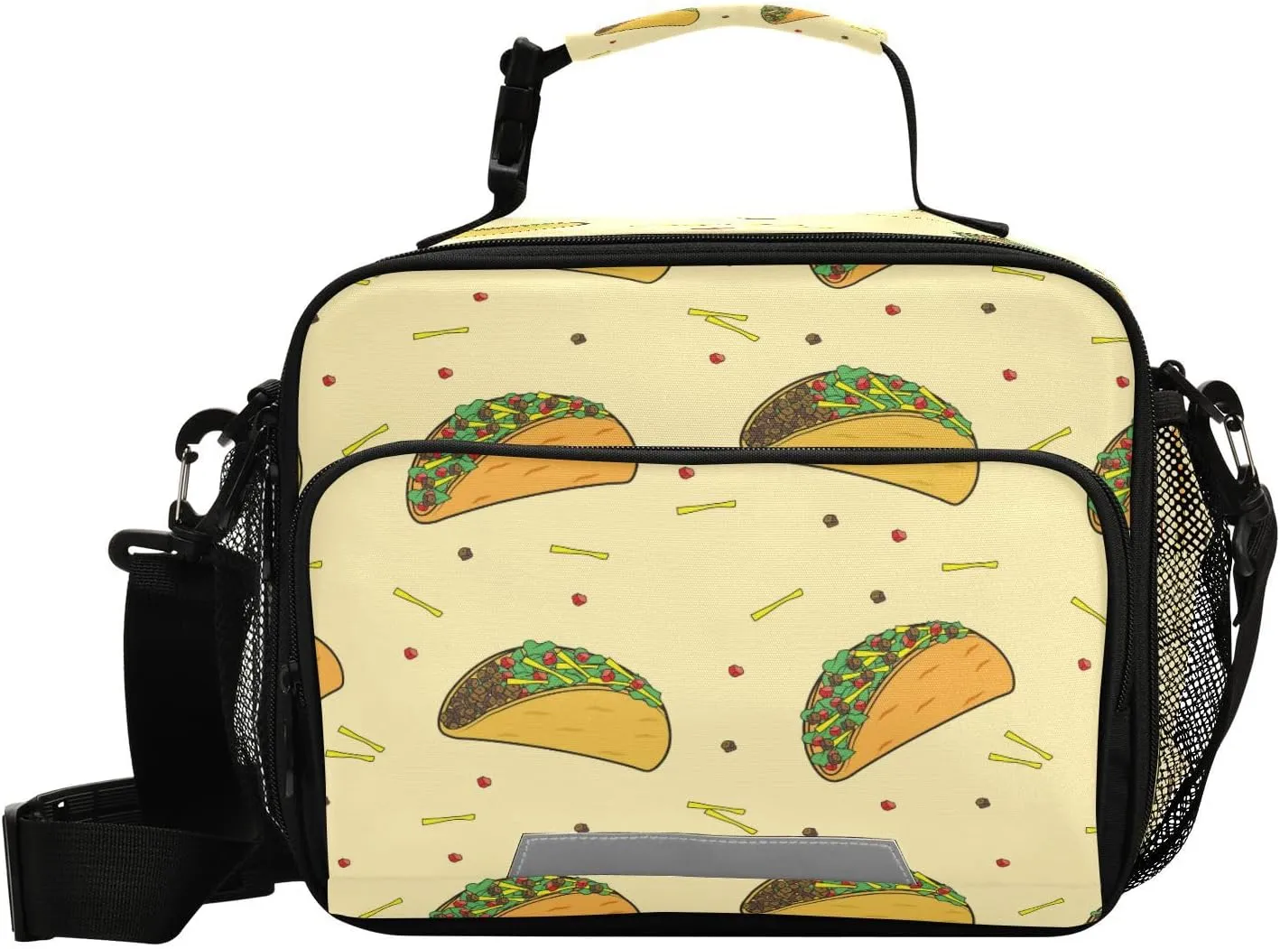 Eionryn Mexican Beef Taco Salad Lunch Bags Lunch Box Insulated Cooler Bag Reusable Tote Shoulder Bag for Picnic Meal Office Outdoor