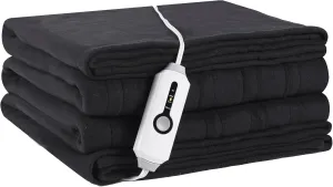 Electric Heated Blanket 72" x 84" Full Size Soft Fleece Heated Blanket, 4 Heating Levels ＆ 10 Hours Auto Off, Faster ＆ Warmer - Dark Grey