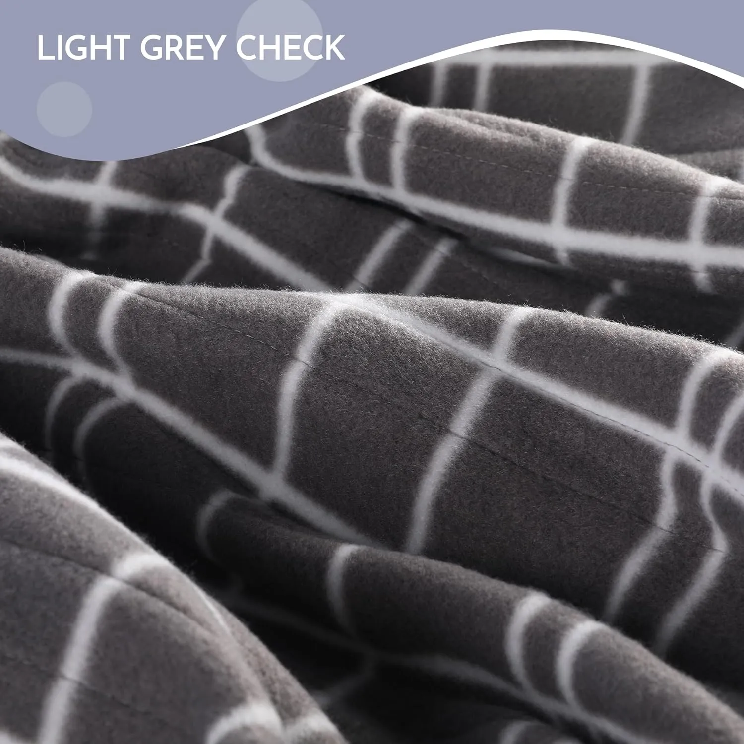 Electric Heated Blanket 72" x 84" Full Size Soft Fleece Heated Blanket, 4 Heating Levels ＆ 10 Hours Auto Off, Faster ＆ Warmer - Light Grey and White