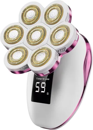 Electric Razors for Women, Wet/Dry 7D Rechargeable Rotary Shaver for Legs, Water Resistant Grooming Kit - Electric Razors for Women, Facial Hair Removal, Bikini Trimmer, Lips - Gentle Hair Remo