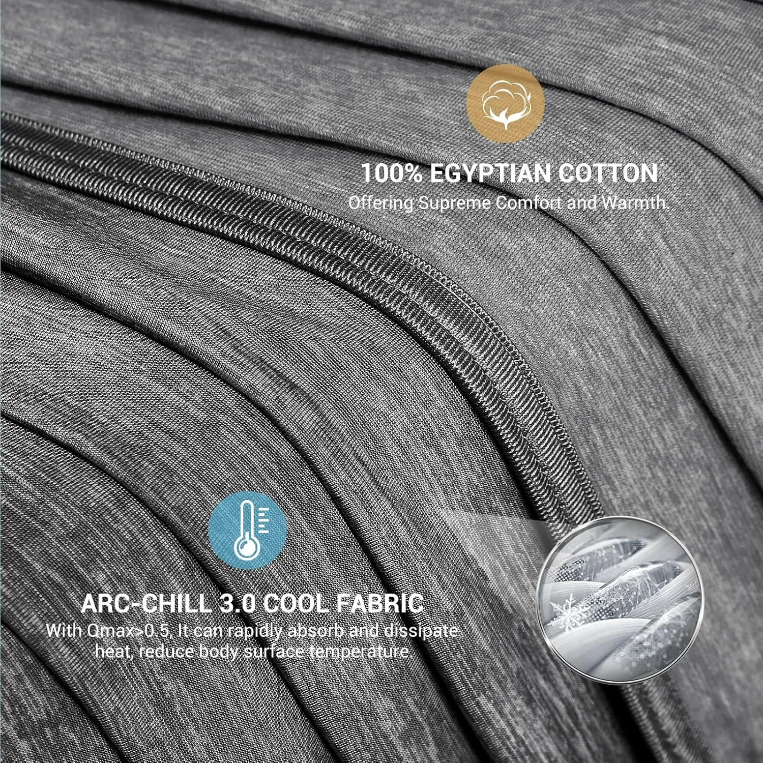 Elegear Revolutionary Cooling Blanket Queen Absorbs Heat to Keep Body Cool for Night Sweats, Arc-Chill3.0 Cool Fiber Q-Max>0.5 for Hot Sleepers, Lightweight Summer Cold Blankets for Sleeping 79" x 86"