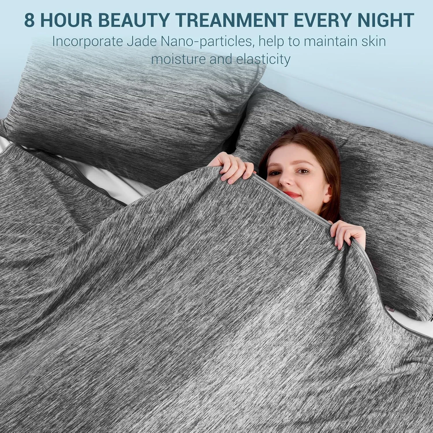 Elegear Revolutionary Cooling Blanket Queen Absorbs Heat to Keep Body Cool for Night Sweats, Arc-Chill3.0 Cool Fiber Q-Max>0.5 for Hot Sleepers, Lightweight Summer Cold Blankets for Sleeping 79" x 86"