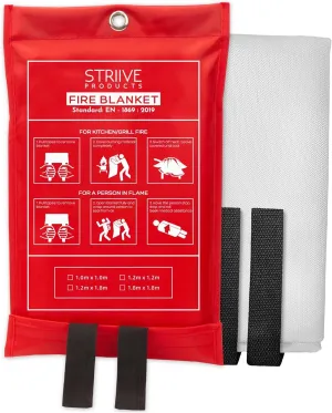 Emergency Fire Blanket for Home & Kitchen, Flame Retardant Fireproof Fiberglass Fire Blanket Professional Grade (18)