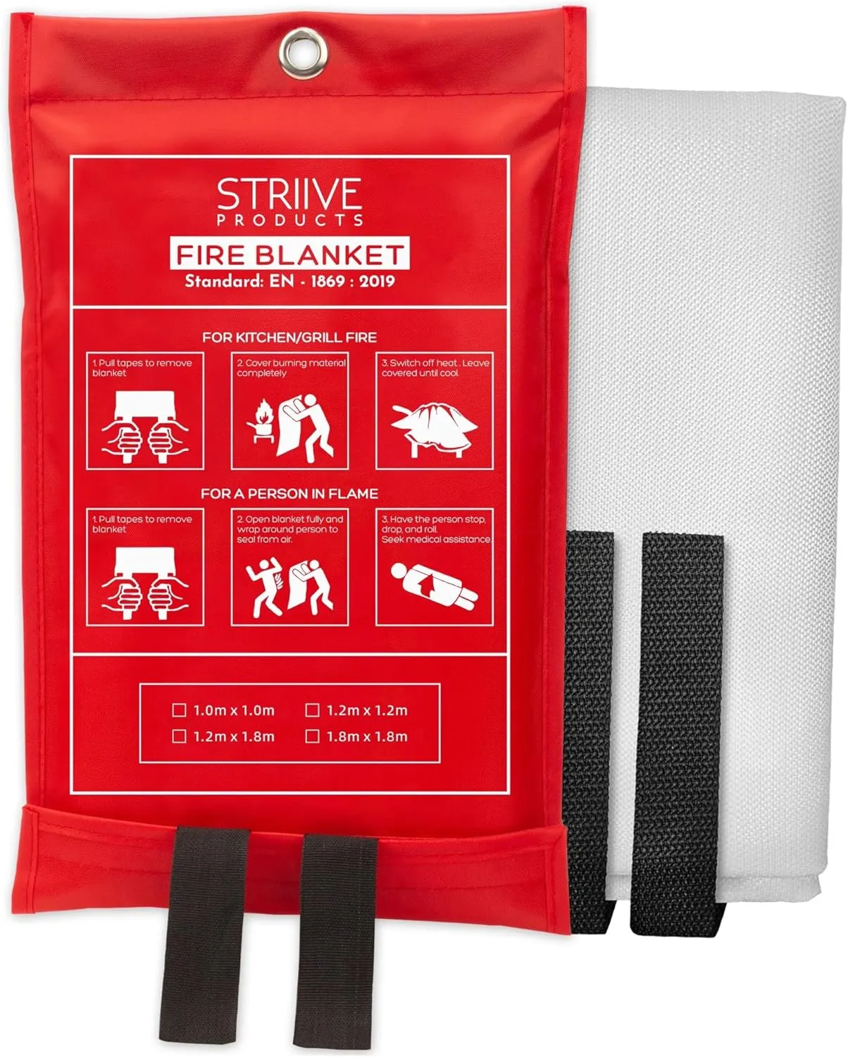 Emergency Fire Blanket for Home & Kitchen, Flame Retardant Fireproof Fiberglass Fire Blanket Professional Grade (18)
