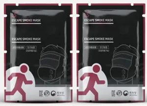 Emergency Fire Escape Smoke Face Cover – Home Essentials For Survival Rescue Device Protection with Moisture Barrier, Heat-Resistant Goggles, & Calming Extracts (Use it in case of fire)_2 Packs