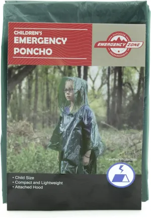 Emergency Red or Green Poncho, Emergency Rain Gear, Weather Protection. Disposable. Bulk Pack Options