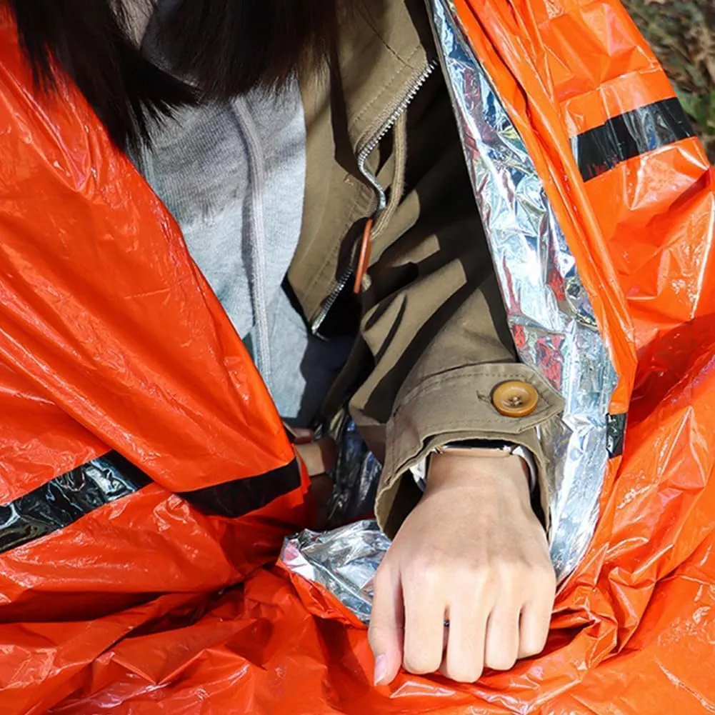 Emergency Sleeping Bag 5 Pack, 2024 New Emergency Sleeping Bags for Survival, 84"x36", Tiny Portable Thermal Waterproof Bivy Sack Blanket for Camping, Hiking, Outdoor