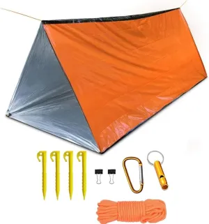 Emergency Tent, 2 Person Tube Tent Survival Shelter, Ultralight Survival Tent Emergency Shelter Use as Survival Gear Space Blanket for Camping, Hiking