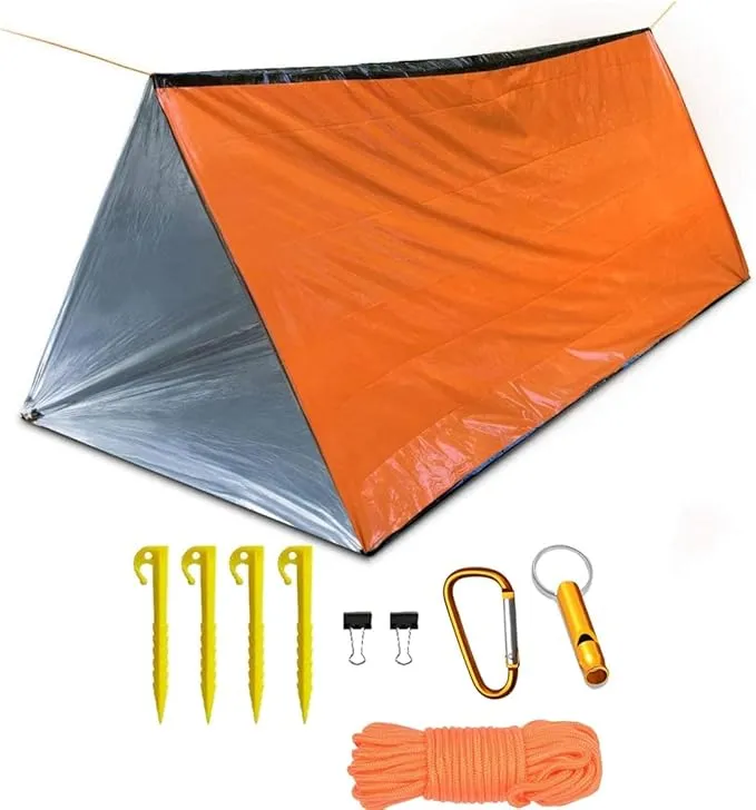 Emergency Tent, 2 Person Tube Tent Survival Shelter, Ultralight Survival Tent Emergency Shelter Use as Survival Gear Space Blanket for Camping, Hiking