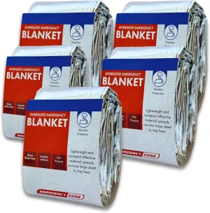 Emergency Zone 71x142 Inch Oversized Emergency Blanket, Reflective Thermal Blanket. Available in Single, 2, 3, 4, 5, 30 & 120 Packs