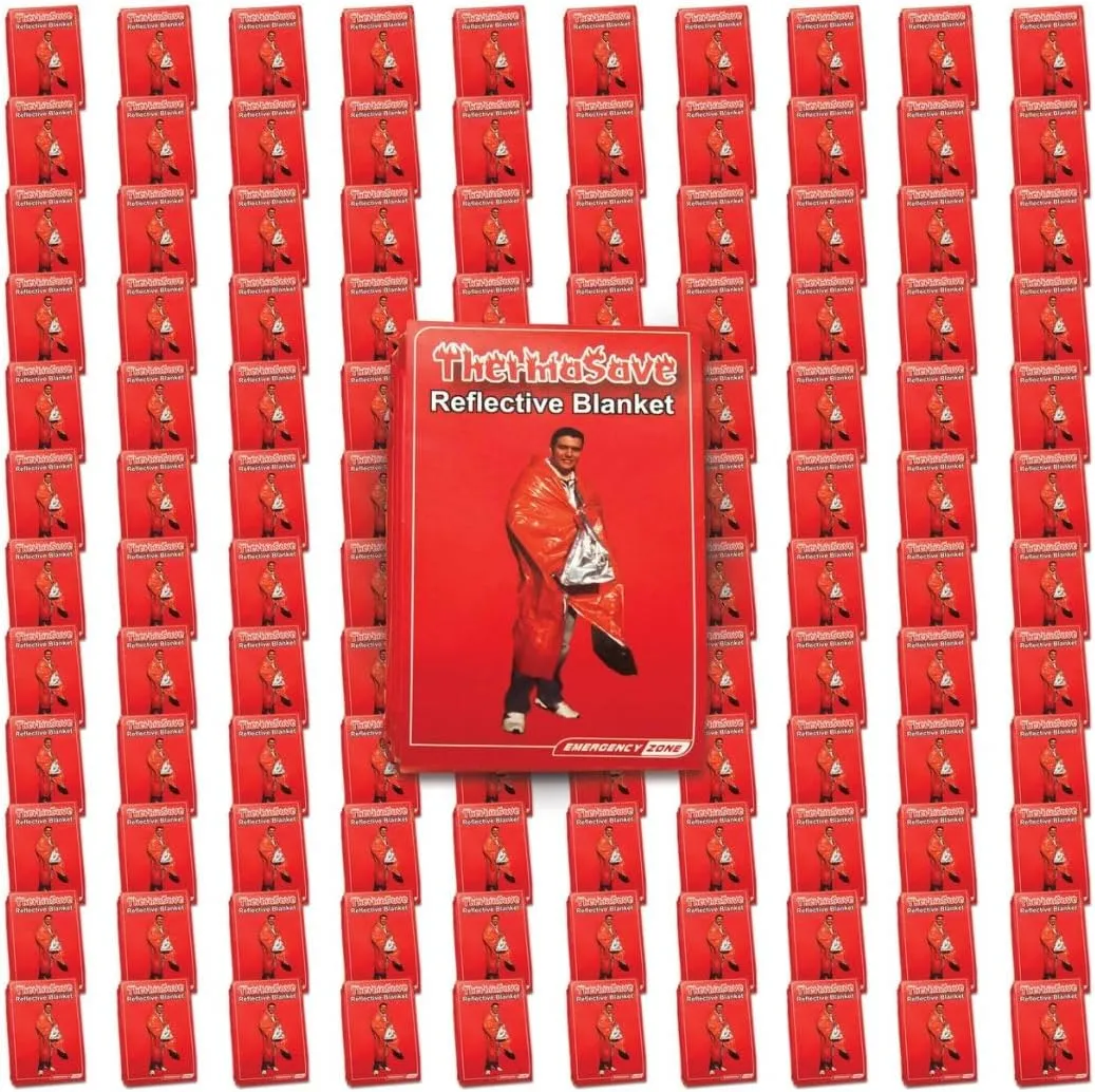 Emergency Zone ThermaSave Reversible Emergency Reflective Blanket, Survival Heat Shield. Available in Single, 2, 3, 4, 5, 6, and 120 Packs.