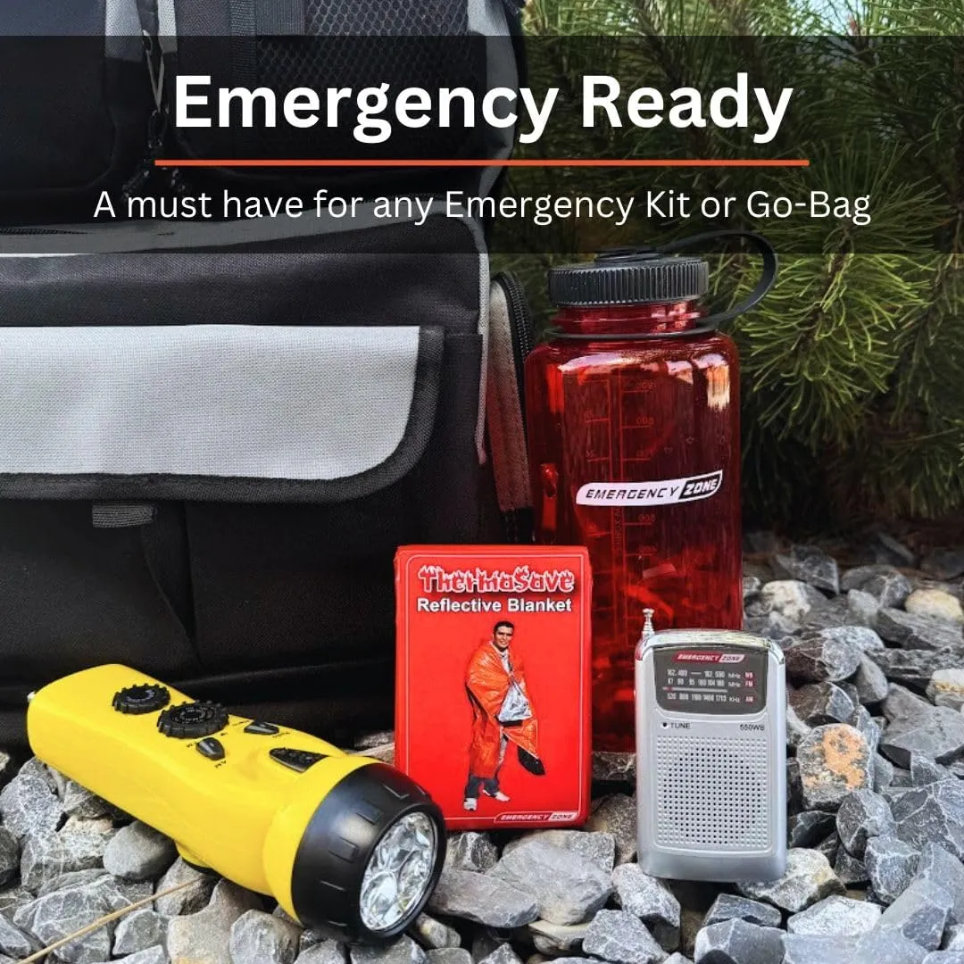 Emergency Zone ThermaSave Reversible Emergency Reflective Blanket, Survival Heat Shield. Available in Single, 2, 3, 4, 5, 6, and 120 Packs.
