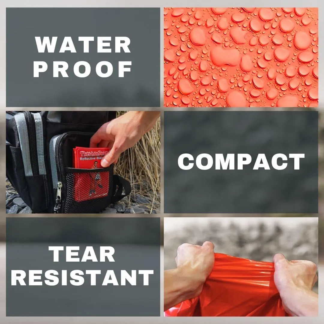 Emergency Zone ThermaSave Reversible Emergency Reflective Blanket, Survival Heat Shield. Available in Single, 2, 3, 4, 5, 6, and 120 Packs.