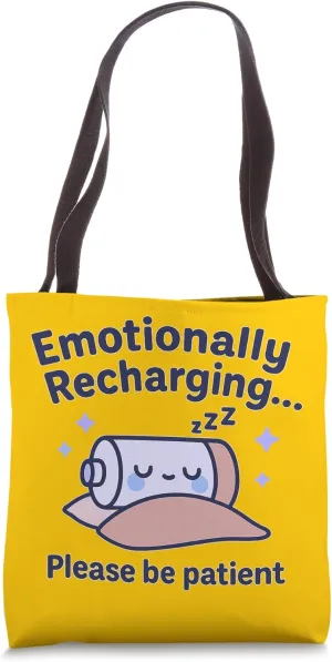 Emotionally Recharging Battery Mental Health Tote Bag