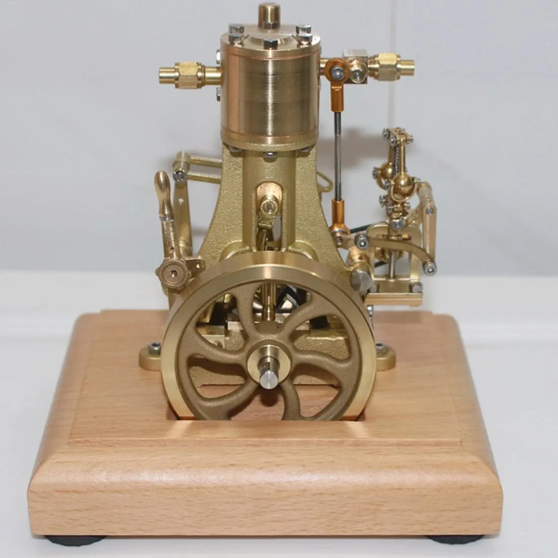 Engine Model Kit That Works, 1.85CC Mini Retro Vertical Single-Cylinder Reciprocating Double-Acting Steam Engine Model with Speed Reducer