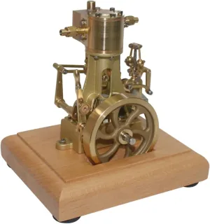 Engine Model Kit That Works, 1.85CC Mini Retro Vertical Single-Cylinder Reciprocating Double-Acting Steam Engine Model with Speed Reducer
