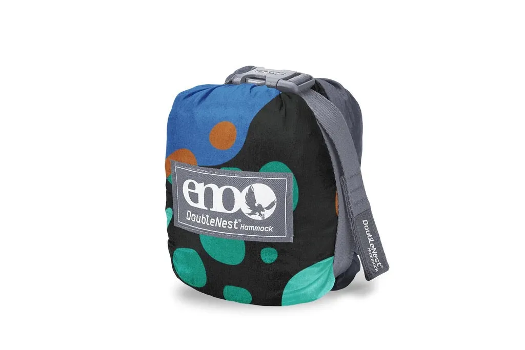 Eno DoubleNest Print Hammock - Lagoon/ Charcoal