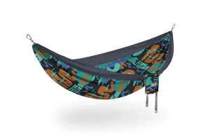 Eno DoubleNest Print Hammock - Lagoon/ Charcoal