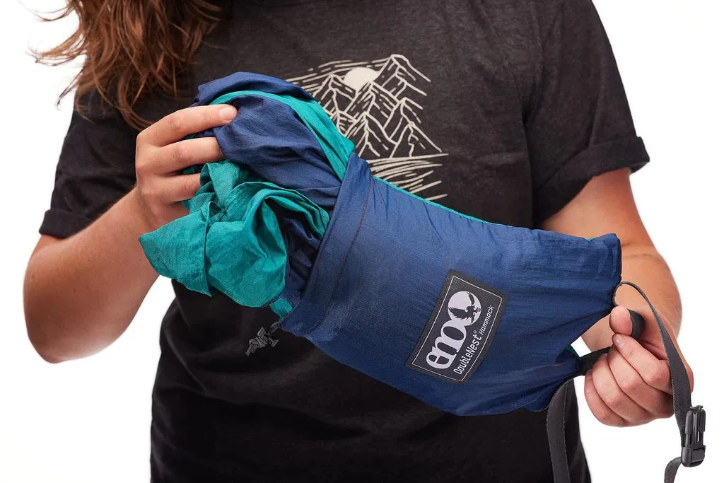 Eno DoubleNest Print Hammock - Lagoon/ Charcoal