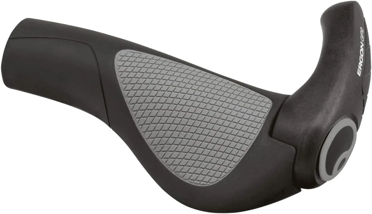 Ergon GP2 Ergonomic Bike Grips with Bar End – Comfortable, Adjustable, for Touring, MTB, E-Bike, and Fitness Riding