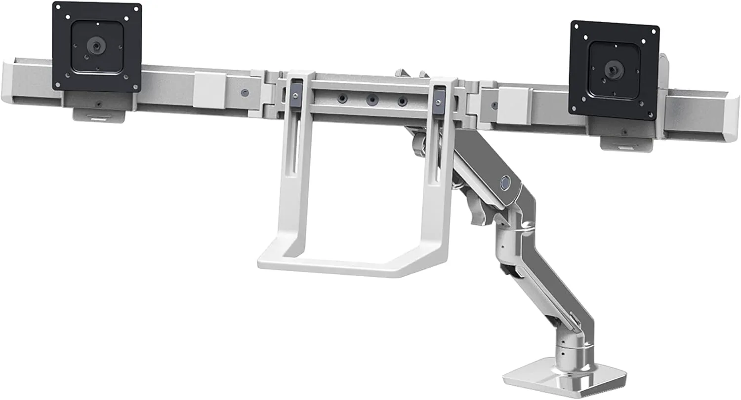 Ergotron – HX Dual Monitor Arm, VESA Desk Mount – for 2 Monitors Up to 32 Inches, 5 to 17.5 lbs Each – Polished Aluminum