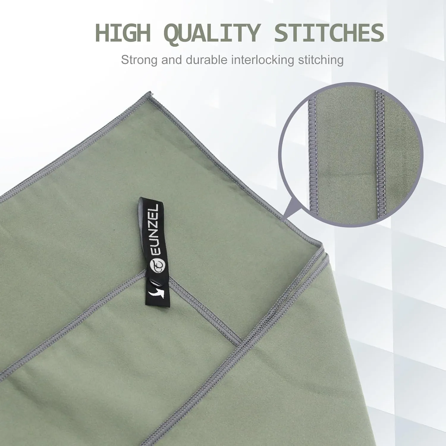 Eunzel 4 Set Quick Dry Camping Towel, Microfiber Travel Towel Super Absorbent Fast Drying Towel for Camping, Beach, Gym, Backpacking & Swimming(Four 3-Piece Towel Sets, Army Green)